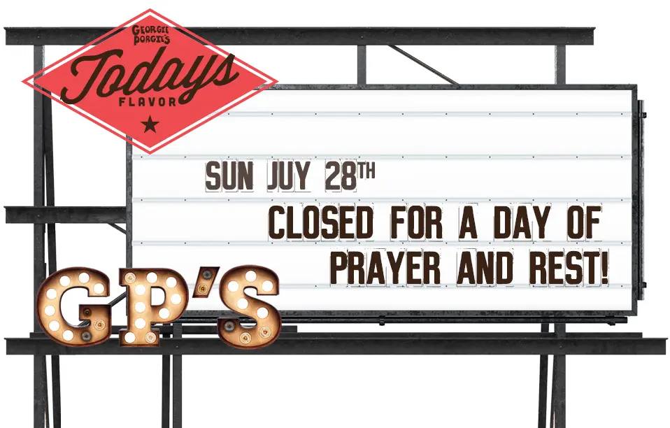 Closed for a Day of Prayer and Rest
