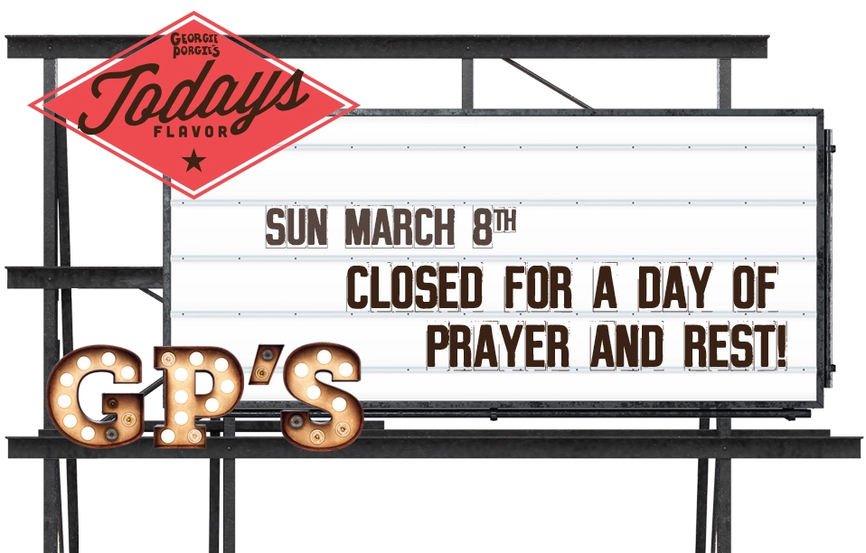 Closed for a Day of Prayer and Rest Closed for a Day of Prayer and Rest